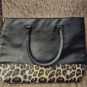 Brand new oversized bag black with leopard bottom